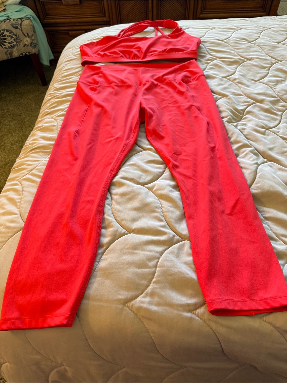 Avia Bright Coral Activewear Top - Vivid Red-Orange Hue